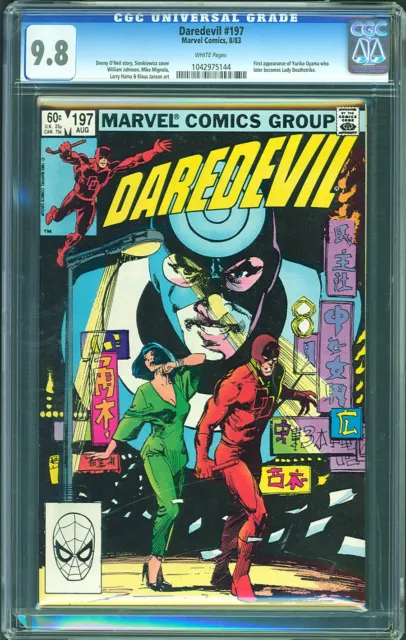 Daredevil #197 CGC 9.8 NM/M White Pgs (1st App Yuriko Oyama) 1983 Marvel