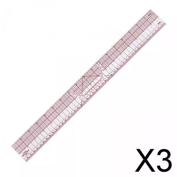 3X Grading Ruler Metric and inch Graph Ruler 18 inch Tailor Ruler for