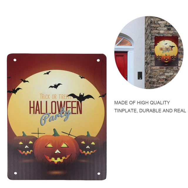 Eisenblech Halloween-Zinnmalerei Hexe Metallschild Kaffee Halloween Metall