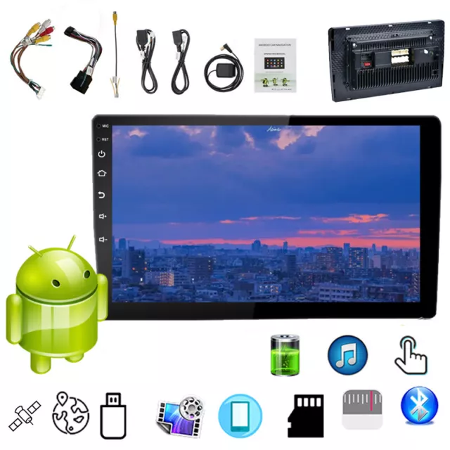 2 Din 10" Android8.1 Car Stereo Bluetooth GPS Wifi Touch Screen Radio MP5 Player