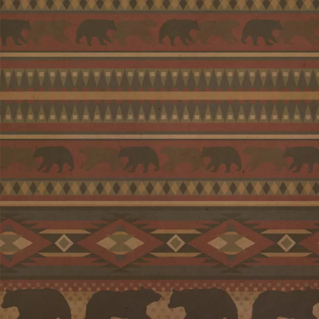 Black Bear Fever Western Indian Tribal Kraft Roll Gift Wrap Wrapping Paper