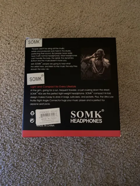 SOMK Red Pro Hi-Definition On-Ear Headphones - New In Box - SM-6612 3