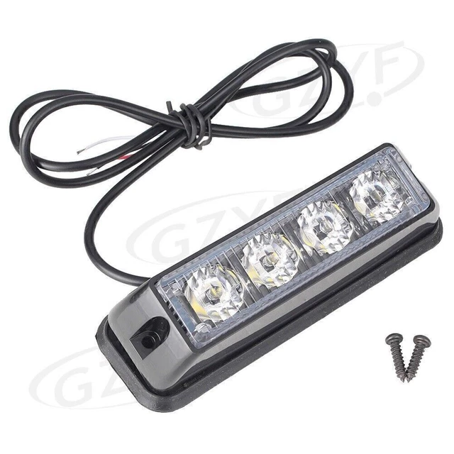12V 8W LED White Emergency Beacon Warning Hazard Strobe Flash Light For Car Use
