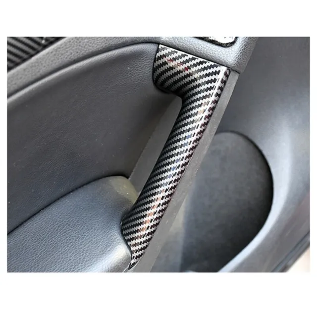4 pz adesivi auto ABS fibra di carbonio grani interni bracciolo porta decorazione CE8