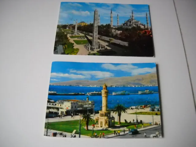 Turchia - Istanbul-Santa Sofia-Izmir-Piazza.Lotto di 2 cartoline