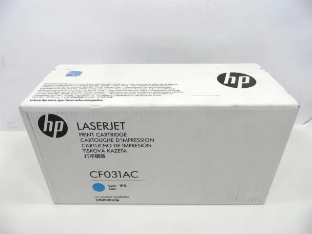 Genuine HP CF031AC Cyan Toner Cartridge HP LaserJet CM4540mfp - New