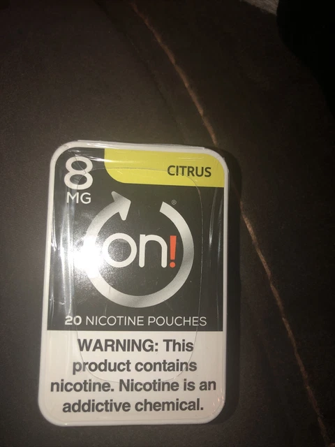 ¡ENCENDIDO! Paquete sellado de 8 mg sabor cítrico 20 bolsas