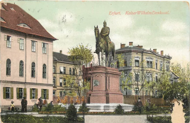 Ansichtskarte Feldpost  Erfurt Kaiser Wilhelm Denkmal versandt 1917