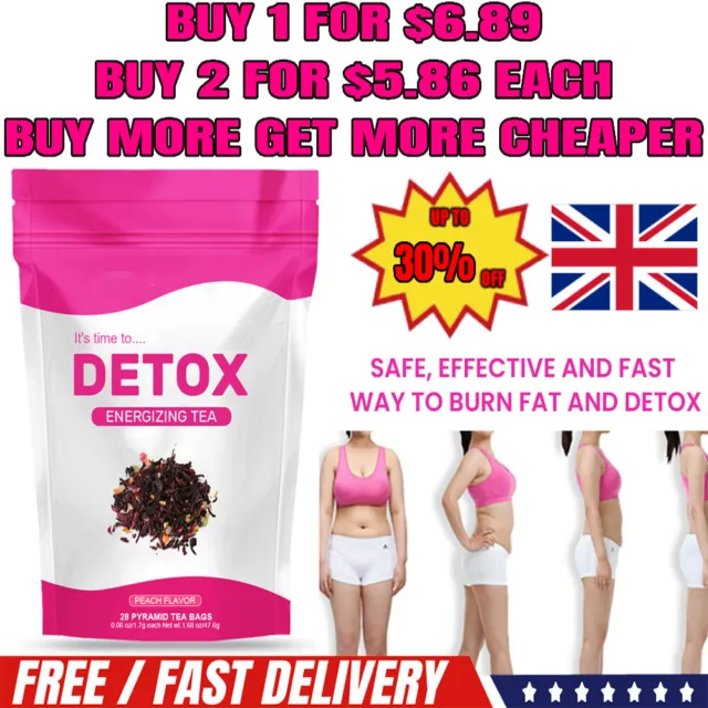 28PCS/Bag Lulutox Detox Tea Natural,De-Bloating Weight Loss Help Energy Tea UK❤️
