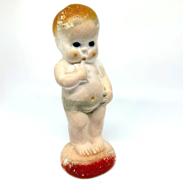 Vintage 1930s Chalkware BABY kewpie Standing Unfinished Carnival Prize 6.5"