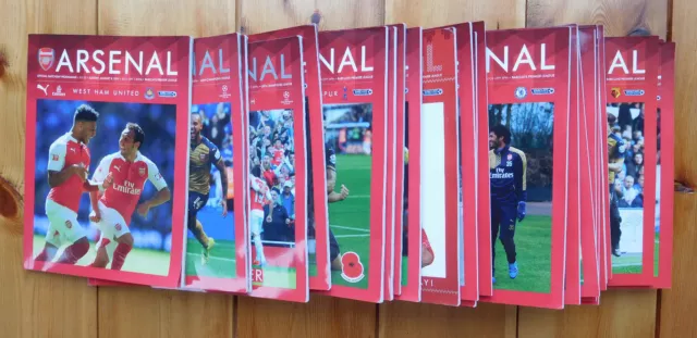 Arsenal Home Programmes 2015/16 - Select from the drop down menu