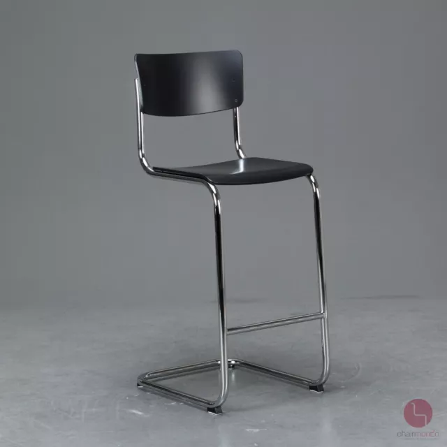 Thonet S43 H Barhocker Freischwinger Schwarz Bauhaus cantilever chair Barstuhl