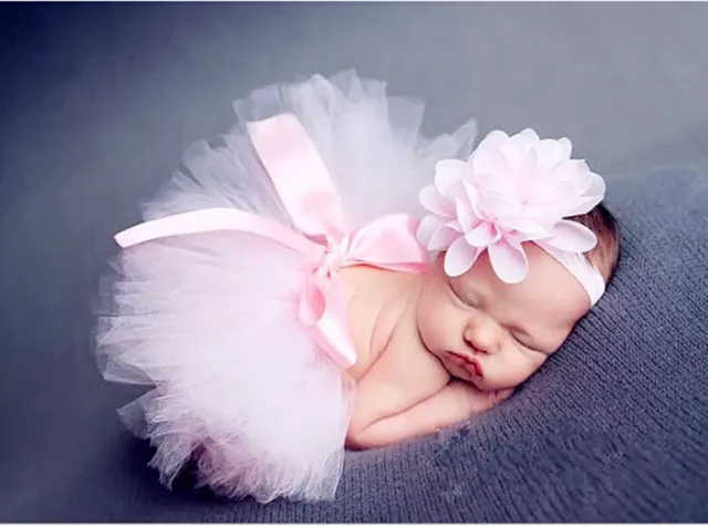 Baby Girl Newborn Photo Costume Photography Prop Outfit Tutu Skirt Headband