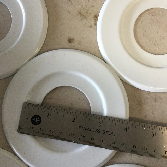 5 QUANTITY FIRE Sprinkler White Trim Ring (Extension Ring). 5” Diameter