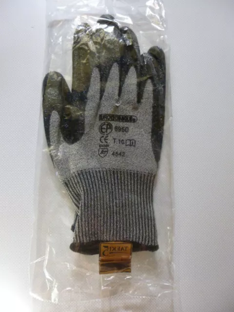 1 paire de gants de travail en cuir Poignet extensible Tough Cowhide Gant  de travail Durable, ferme et sûr