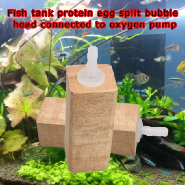 Wooden Air Stone Diffuser Marine Aquarium AIR BUBBLES Fish Wood Tank M5W8
