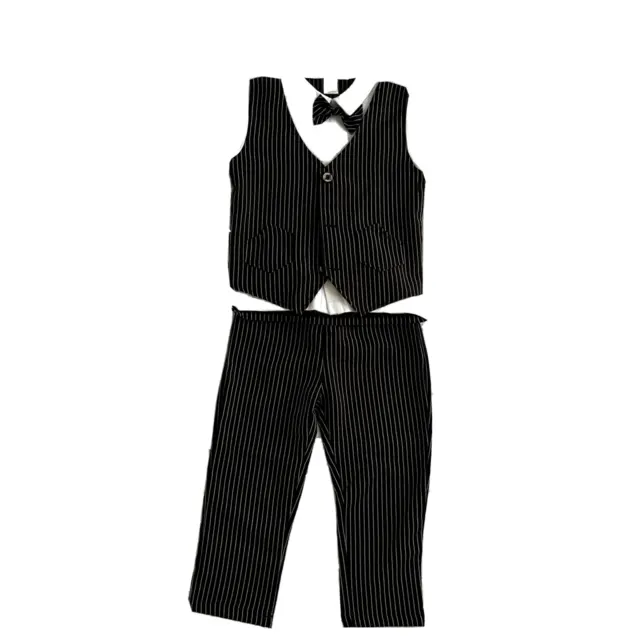 Little Boys Formal Outfit Gentleman Suit 2 Piece Set Fall Winter Black 3-4 Years