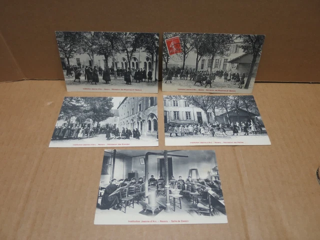 NEVERS (58) 5 cartes institution Jeanne d'Arc belles animations