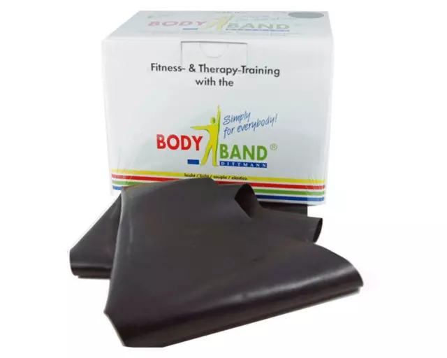 BodyBand schwarz (extra extra stark) Meterware Fitnessband Gymnastikbänder