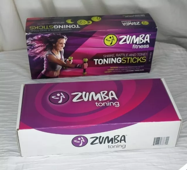 Zumba Fitness Toning Sticks Green 1lb 1 Pound Shake Rattle Dumbells Workout...