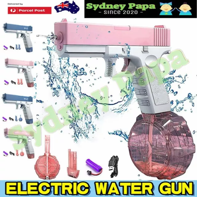 Auto Electric Water Gun High-Pressure Squirt Blaster Summer Outdoor Pool Toy