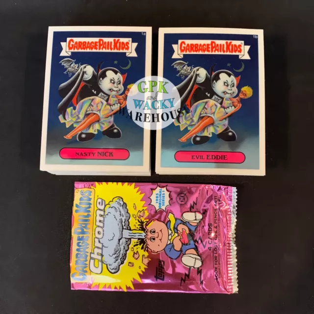 2013 Garbage Pail Kids Chrome 1 Set Complete 110 Cards + Lost Set Gpk & Wrapper