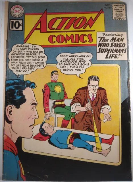 💥 ACTION COMICS #281 VG/FN DC 1961 SUPERMAN JOR-EL KRYPTON Supergirl CURT SWAN
