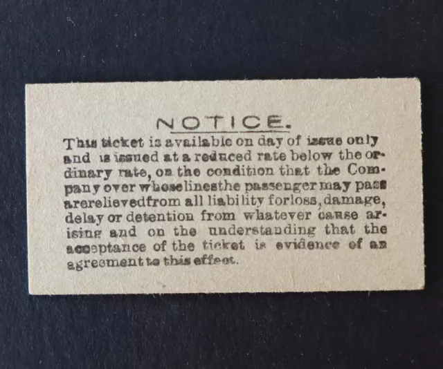 Antique 1825 Isle of Man Isle of Man Railway 14 Ticket 2