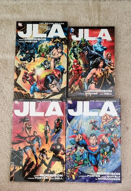 DC Comics Grant Morrison JLA The Deluxe Edition vol 1, 3, 4 HC + vol 2 SC