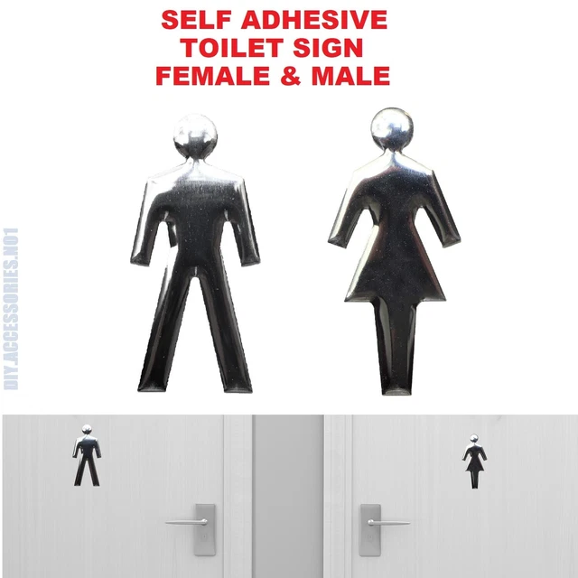 LAVATORY RESTROOM WASHROOM Toilet Door Sign WC Mens Self Adhesive