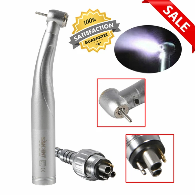 Dental LED Fiber Optic High Speed Handpiece 3-Spray fit Coupler 6-Hole SB6