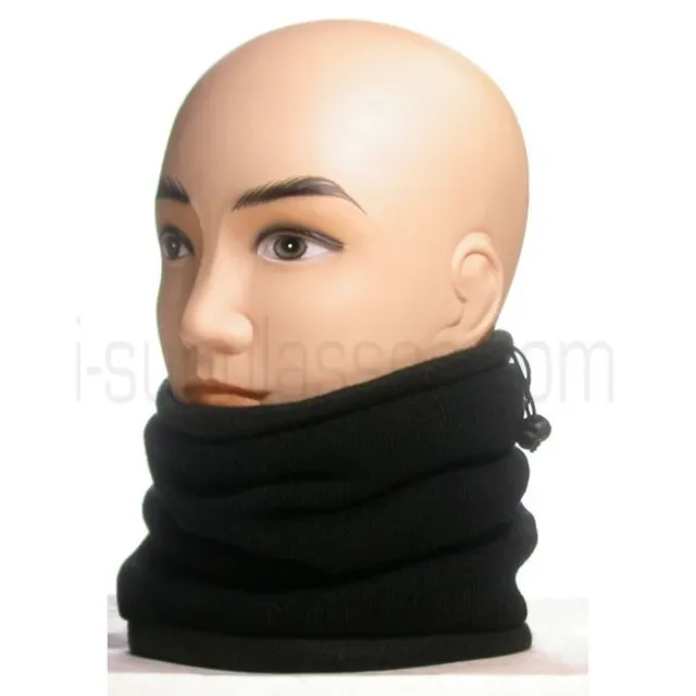3 in 1 Fleece Neck Warmer Face Mask Tube - Black