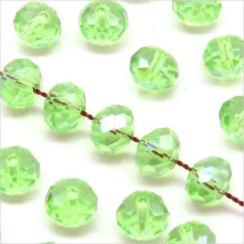 Lot de 20 Perles à Facettes Rondelles en cristal 8x6mm Vert Clair