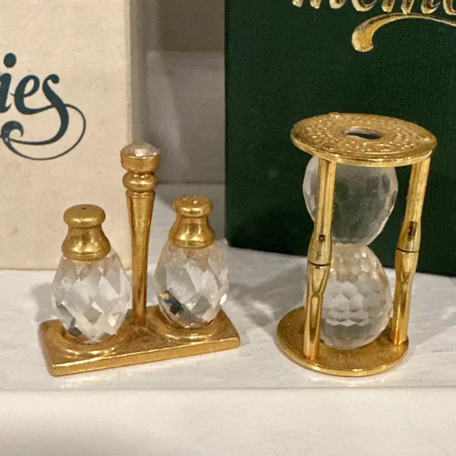 D. Swarovski Crystal Memories Miniature Salt & Pepper Set & Hour Glass-Austria 3