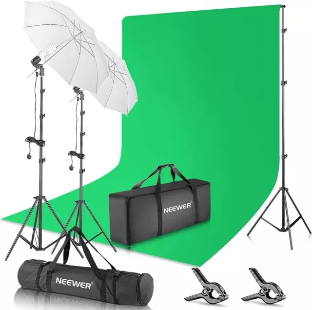 Neewer Photography Backdrop 400W 5500K Continuous Umbrella Studio Lighting Kit 6