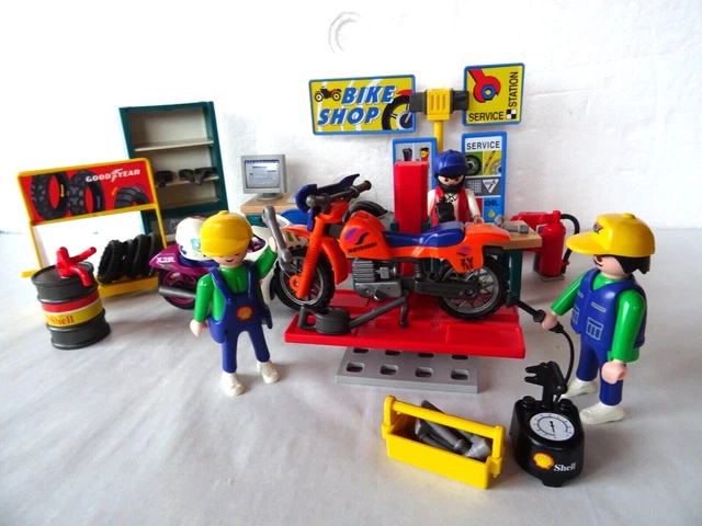 PLAYMOBIL Vintage 3992 - Atelier Réparation Moto & Mécaniciens - 1997