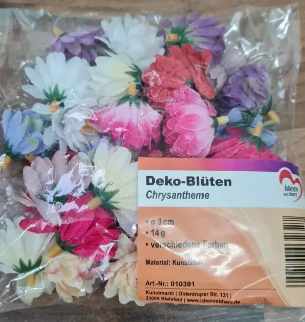Deko-Blüten Chrysantheme 3cm14g mehrfarbig bunt Ideen mit Herz K.Jittenmeier neu