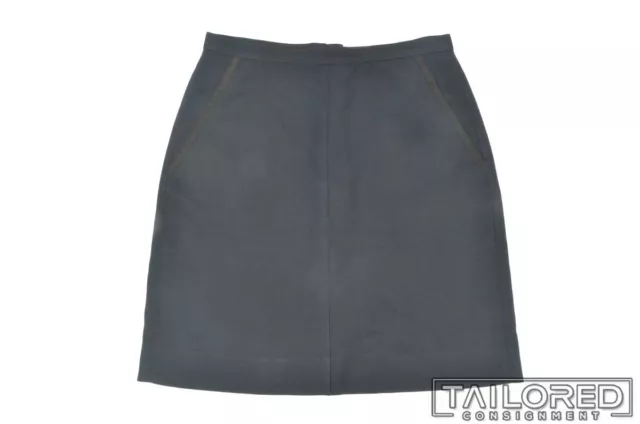 APC Solid Blue Linen Cotton Womens Luxury Skirt - EU 36 / US 28