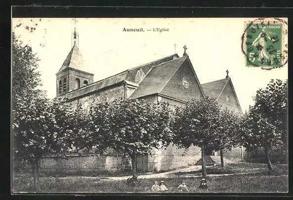 CPA Auneuil, L´Eglise 1913