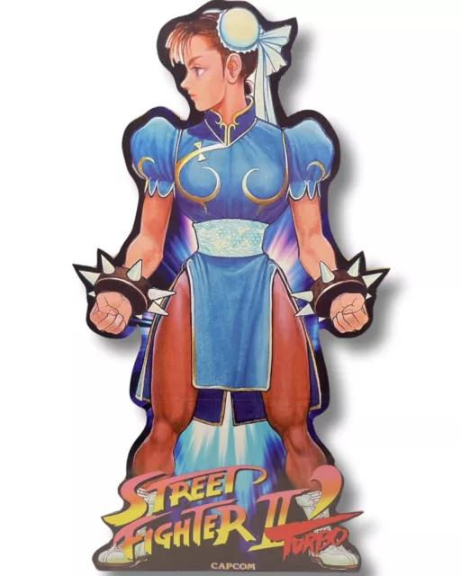 Super Street Fighter 2 II Chun-Li Standee 18x34” Promo-Like  capcom Display