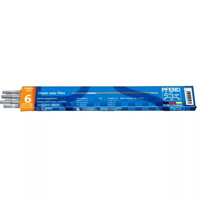 6er Pack Kettensäge Feilen Pferd 4 mm für Teilung 1/4 + 3/8" Hobby 37270723 SP