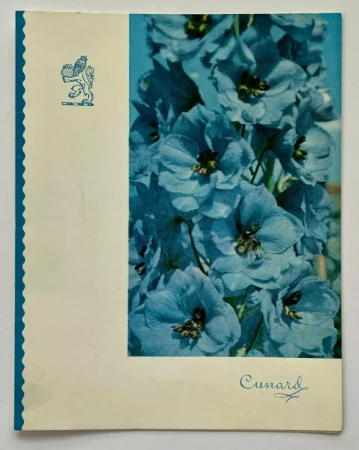 1955 Cunard Lines RMS Saxonia Luncheon Menu Vintage Steam Ship Cruise August 29