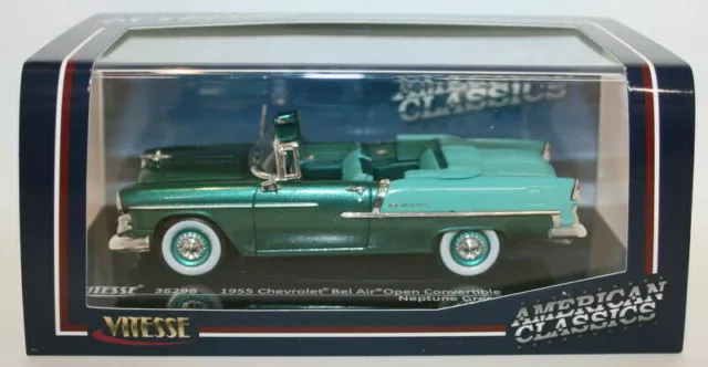 Vitesse 1:43 Auto Die Cast Chevrolet Bel Air Open Convertible 1955 Verde  36296