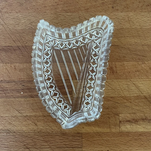 Vintage Crystal Harp Dish Pin Candy 10cm x 8cm