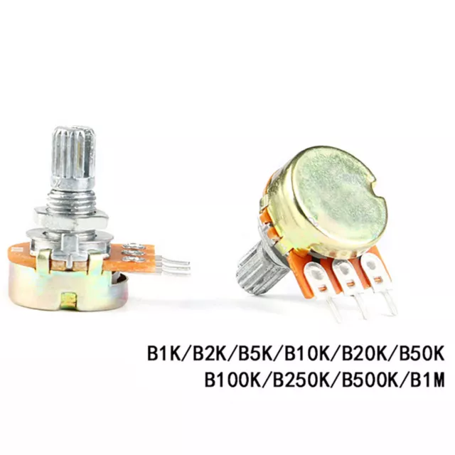 WH148 Linear Mono Potentiometer B1K 2K 5K 10K 20K 50K 250K to 1MΩ/Ohm Shaft 15mm