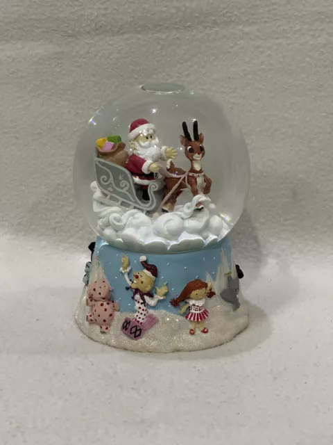 RARE Enesco Rudolph The Red-Nosed Reindeer Musical Snow Globe Waterball