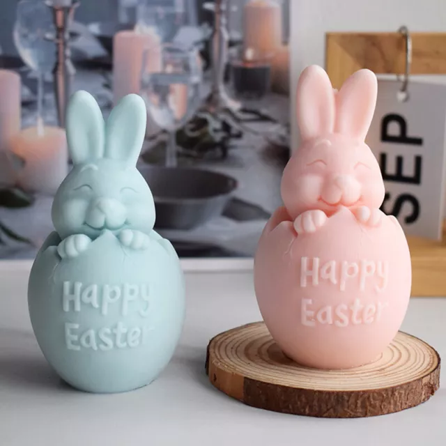 3D Easter Egg Bunny rabbit candle Mold silicone soap mold plaster resin clay