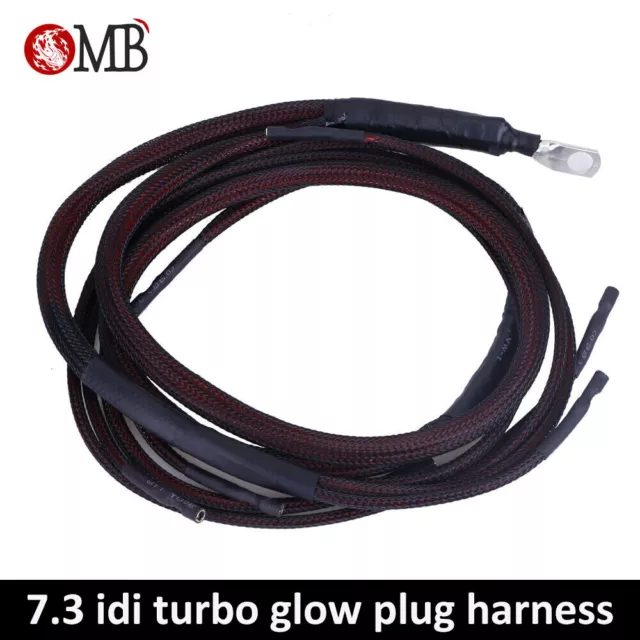 7.3 IDI Non Turbo Glow Plug Harness Wiring Kit Power Cable For Ford Black