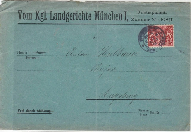 bavaria 1917  stamps cover ref 21303