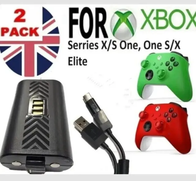 Rechargeable Battery Pack For XBox One X/S Series X/S Controller & Charger Cable